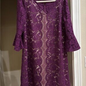 NWOT Lane Bryant Burgundy Lace Dress Sz 16